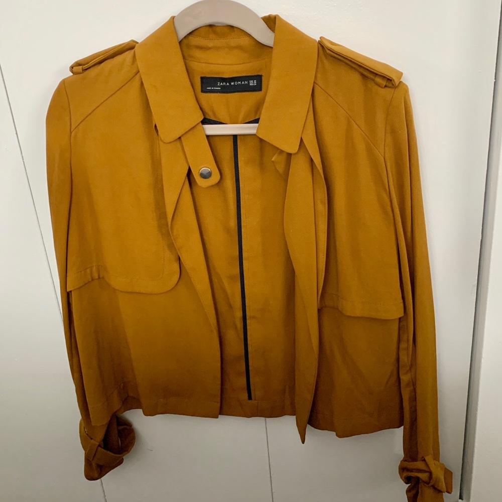 Zara Woman Mustard Colored Jacket - Size XS